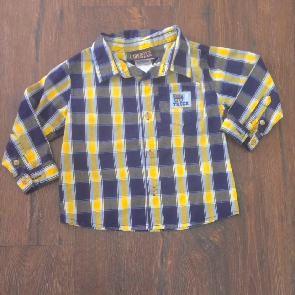 Kids Plaid Shirt - Yellow and Blue (Toddler)